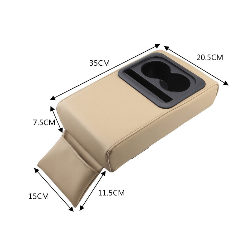 Car armrest cover, backrest cushion, center console armrest mat, storage cup holder, beige