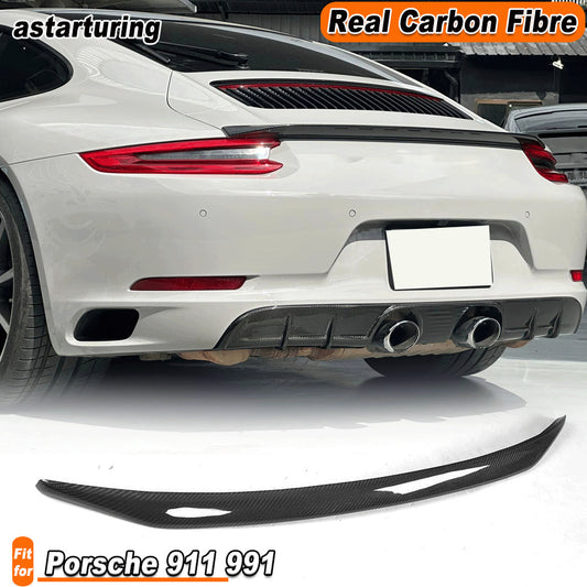 Fit for Porsche 911 991 2012-2018 REAL Carbon Rear Trunk Wing Boot Spoiler Lip