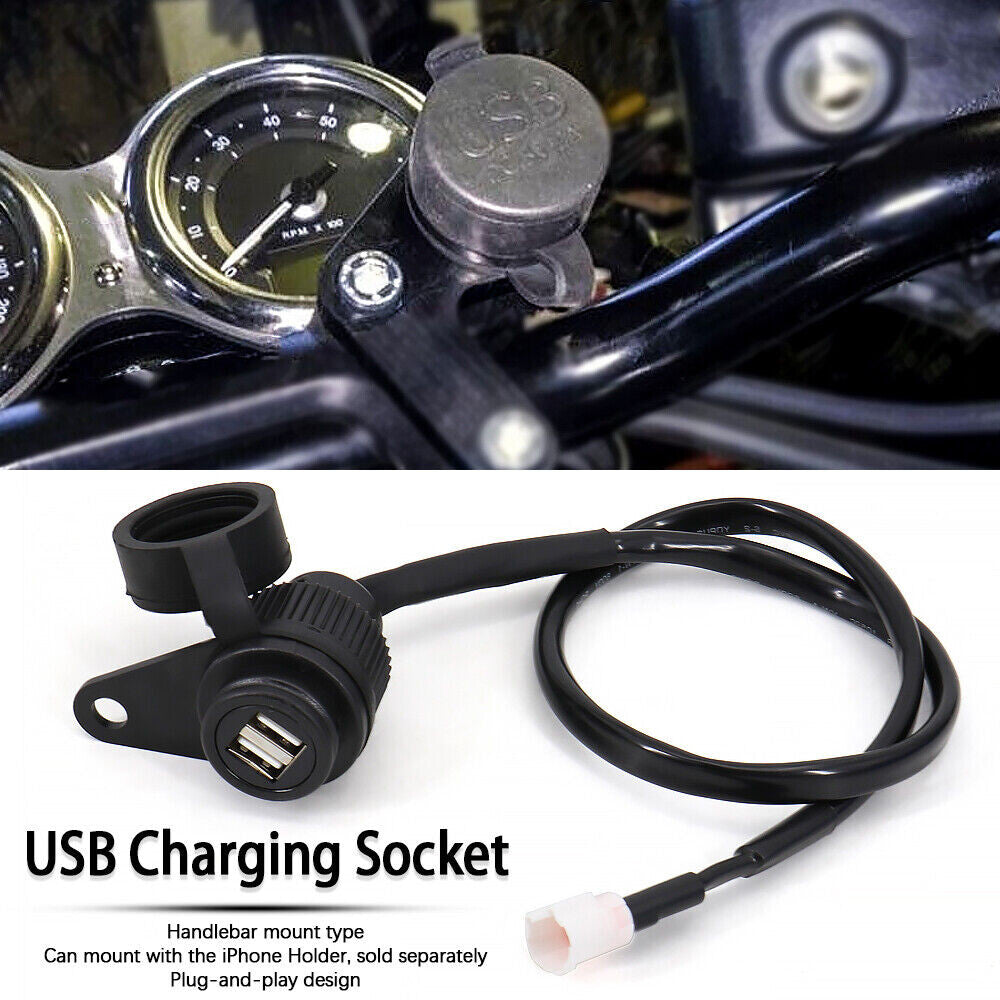 Motorcycle Dual USB Charger Plug Socket Adapter for YAMAHA MT09 SP XSR900 MT07