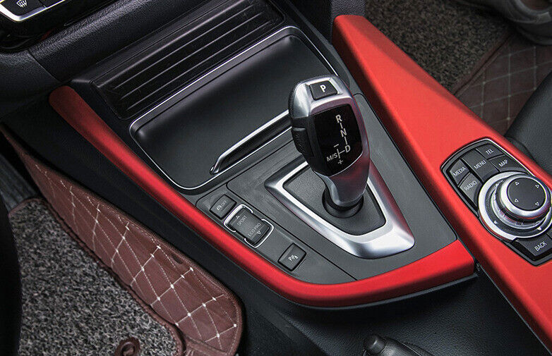 for BMW 3 4 Series GT 14-2018 Red Inner Console Gear Shift Decoration Cover Trim