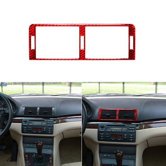 Red carbon fiber vent outlet trim for BMW 3 Series E46 1998-2005