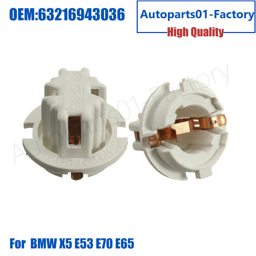 2Bulb Socket Tail Light Brake Lamp Holders for BMW X5 E53 E70 E65 63216943036