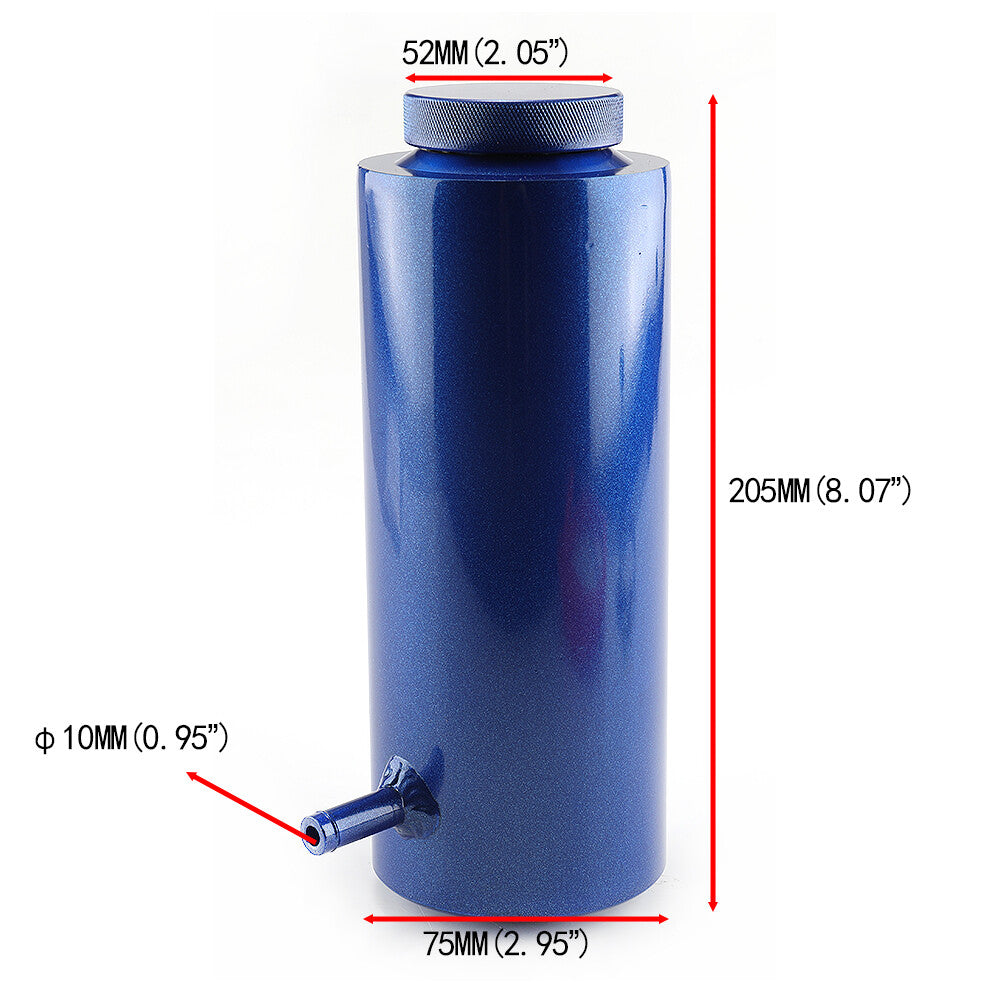 800ml Radiator Coolant Catch Tank Aluminum Overflow Reservoir Bottle Blue