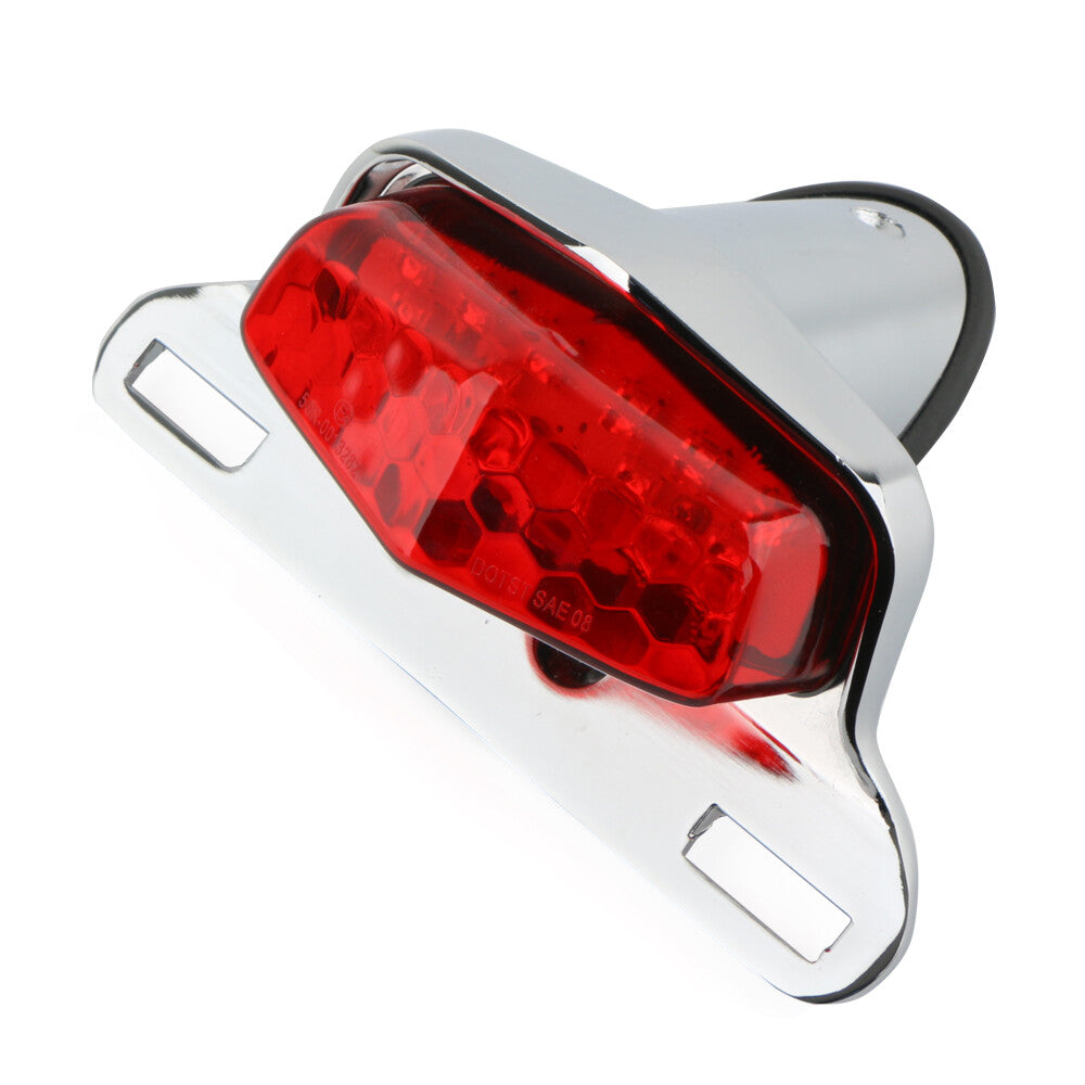 Motorcycle Motorbike Tail Light LED Brake Rear Light License Plate Lamp 12V RED