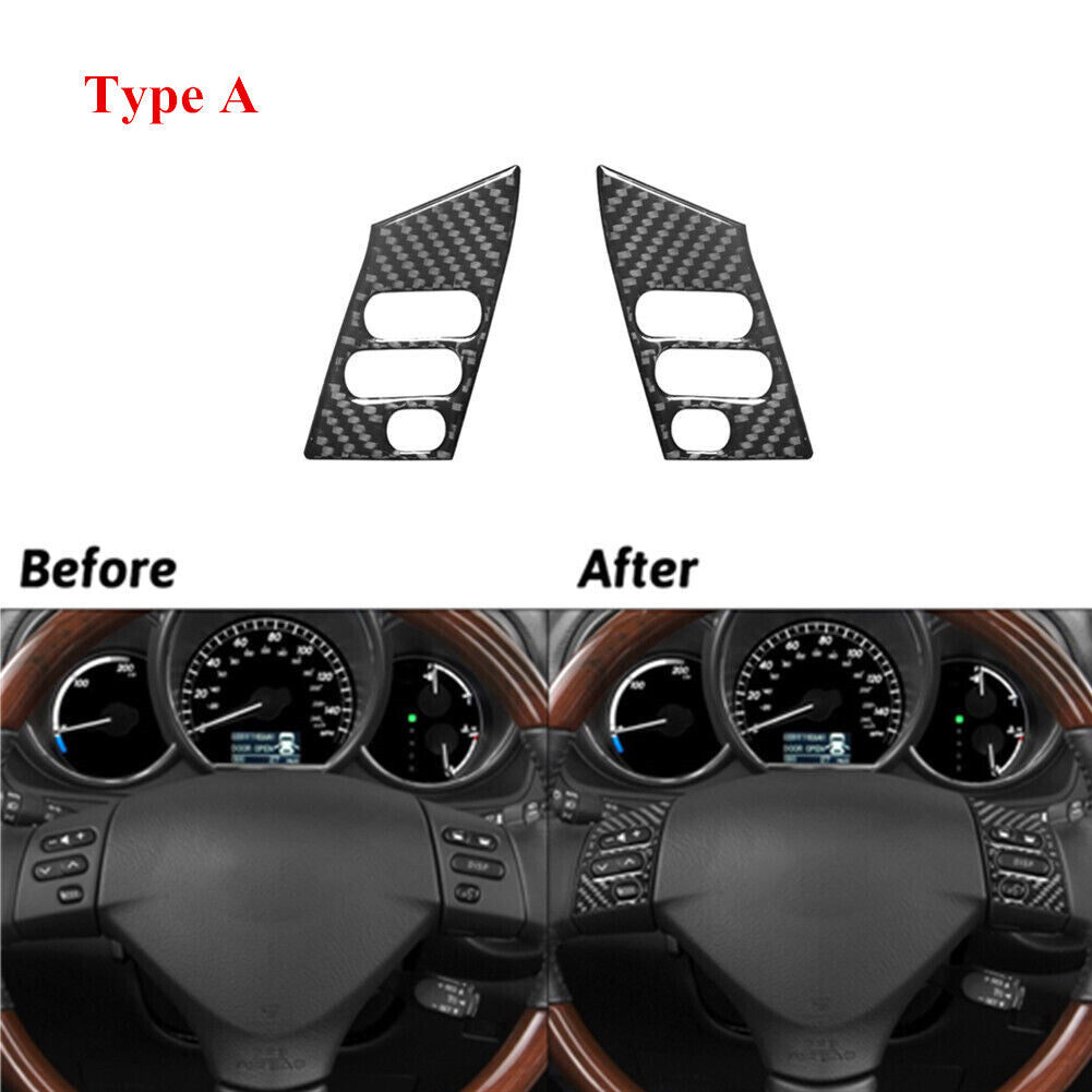 Carbon Fiber Steering Wheel Button Trim for LEXUS RX330 RX350 2004-2009 Type A