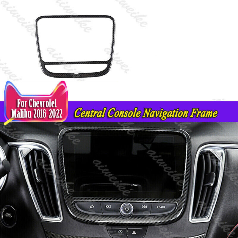 1P Carbon Fiber Central Console Navigation Frame Fit for Chevrolet Malibu 16-24