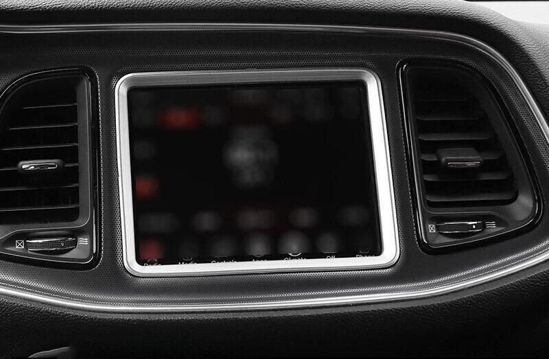 for Dodge for Challenger 2015-20 Matte Silver Central Console Navigation Frame Trim