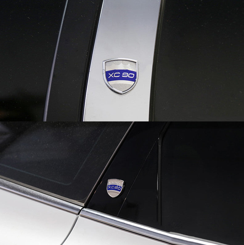 Suitable for Volvo rear trunk side badge stickers, decals, metal badges, XC90, silver, blue