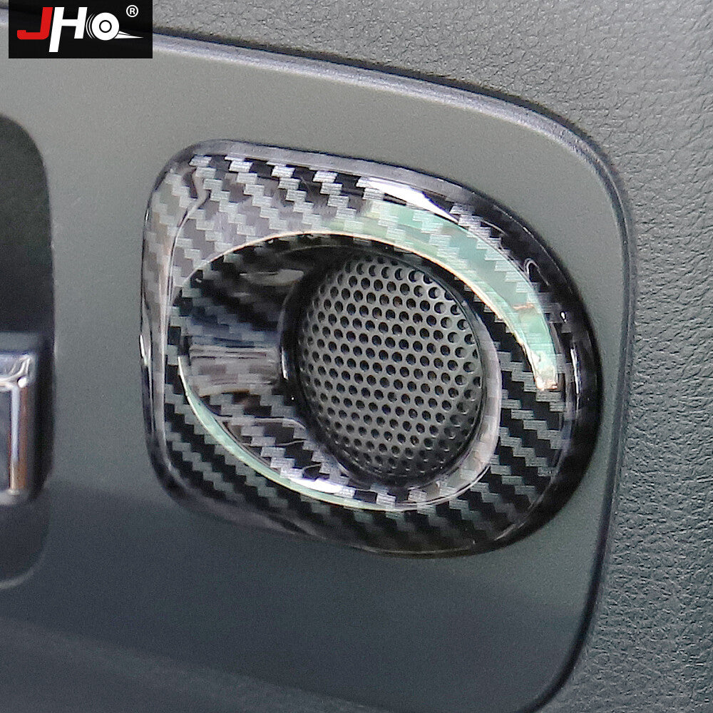Carbon Fiber ABS Rear Door Speaker Cover Trim Decor for Toyota Tundra 2014-2021