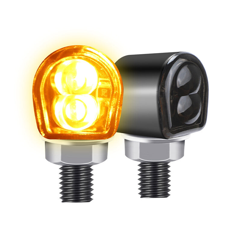 2X Universal LED Motorcycle Turn Signal Indicator Amber Blinker Light for Mini Lamp