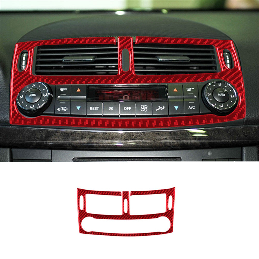 Red Carbon Fiber Air Vent Outlet Kit Cover Trim for Mercedes-Benz W211 2003-2009