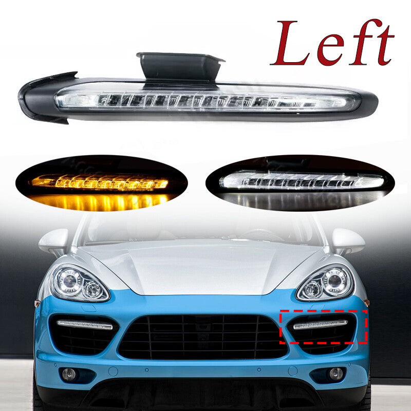 Left LED DRL Daytime Running Light for Porsche for Cayenne 958 Turbo Style 2011-2018