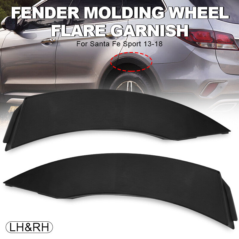 Left+Right Rear Fender Molding Wheel Flare Garnish Fits for 13-18 Santa Fe Sport