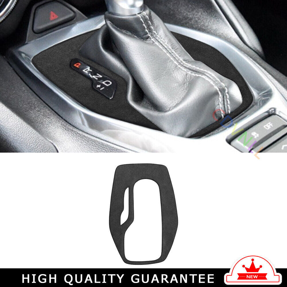 Console Gear Shift Frame Cover Trim Fit for Chevrolet Camaro 2016-20 Gray Suede