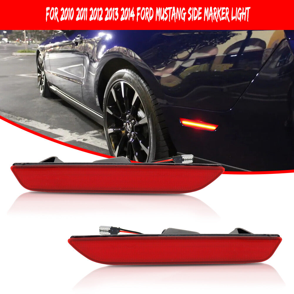 Bright red rear fender marking LED lights for the 2010 for Ford for Mustang - 14, red lens
