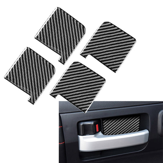Carbon Fiber Door Handle Bowl Cover Trim for Toyota Tundra 2014-2021 2015 Black