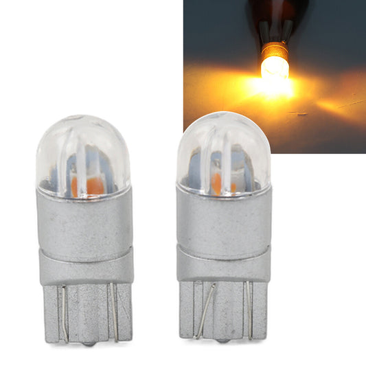 2pcs Auto Amber LED Read License Plate Light DRL Side Lamp T10-3030-2SMD 240lm