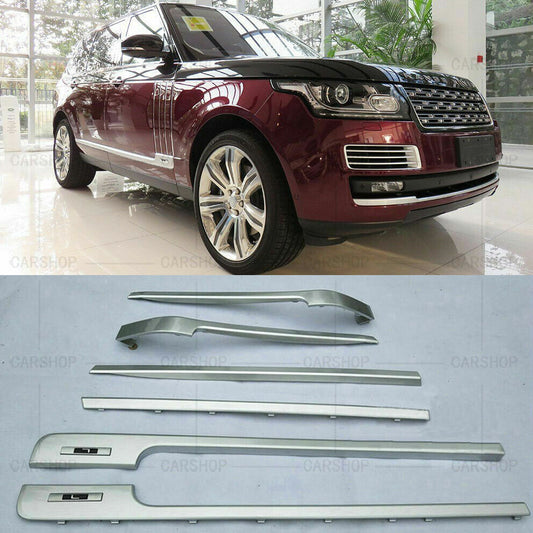 6Pcs Silver Car Door Side Body Molding Trim Cover for Range Rover LWB 2013-2021