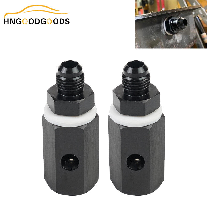 2-pack 6AN male fuel cell tank tumbler vent valve aluminum black adapter