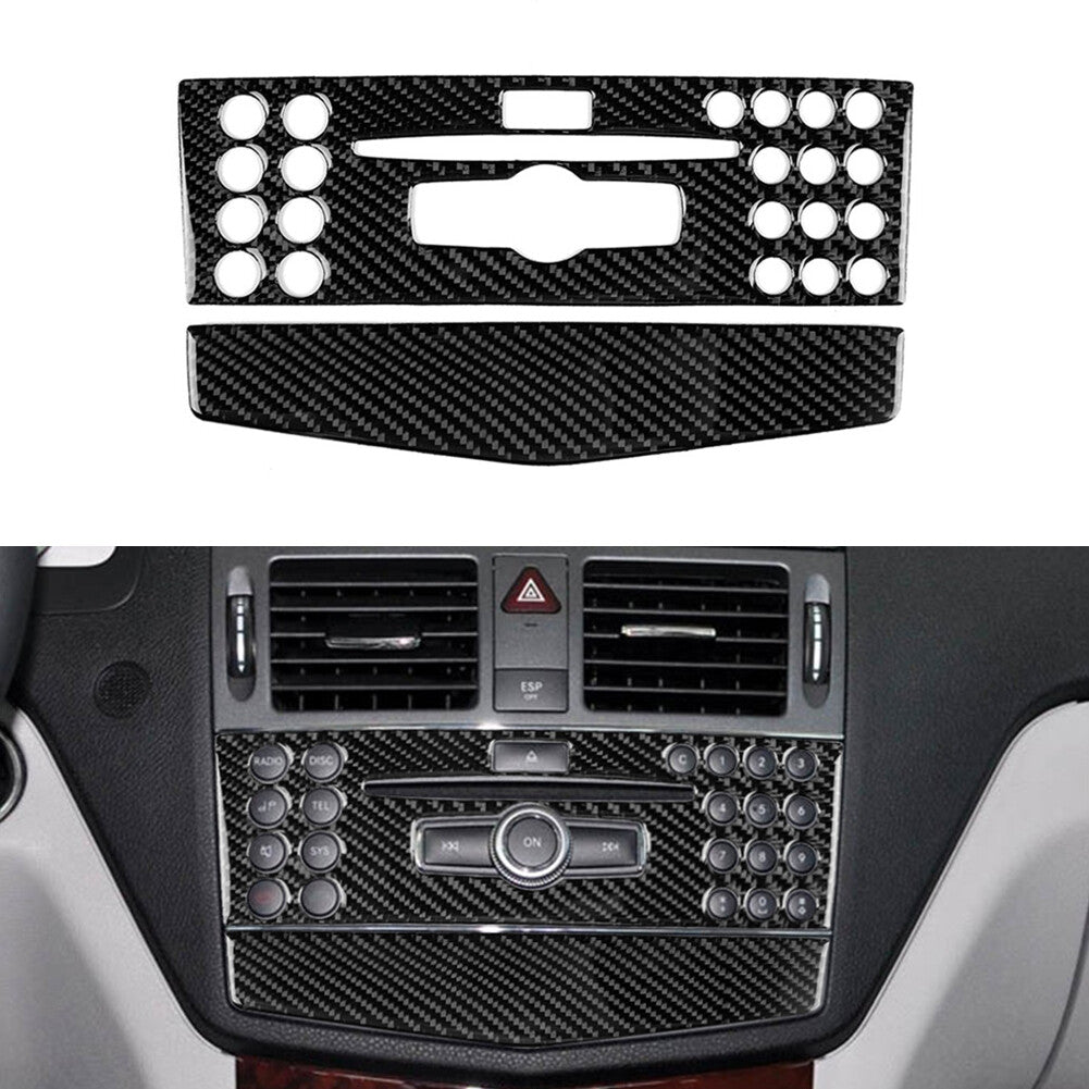 Carbon Fiber Console CD Panel Trim for Mercedes-Benz C Class W204 2007-2010
