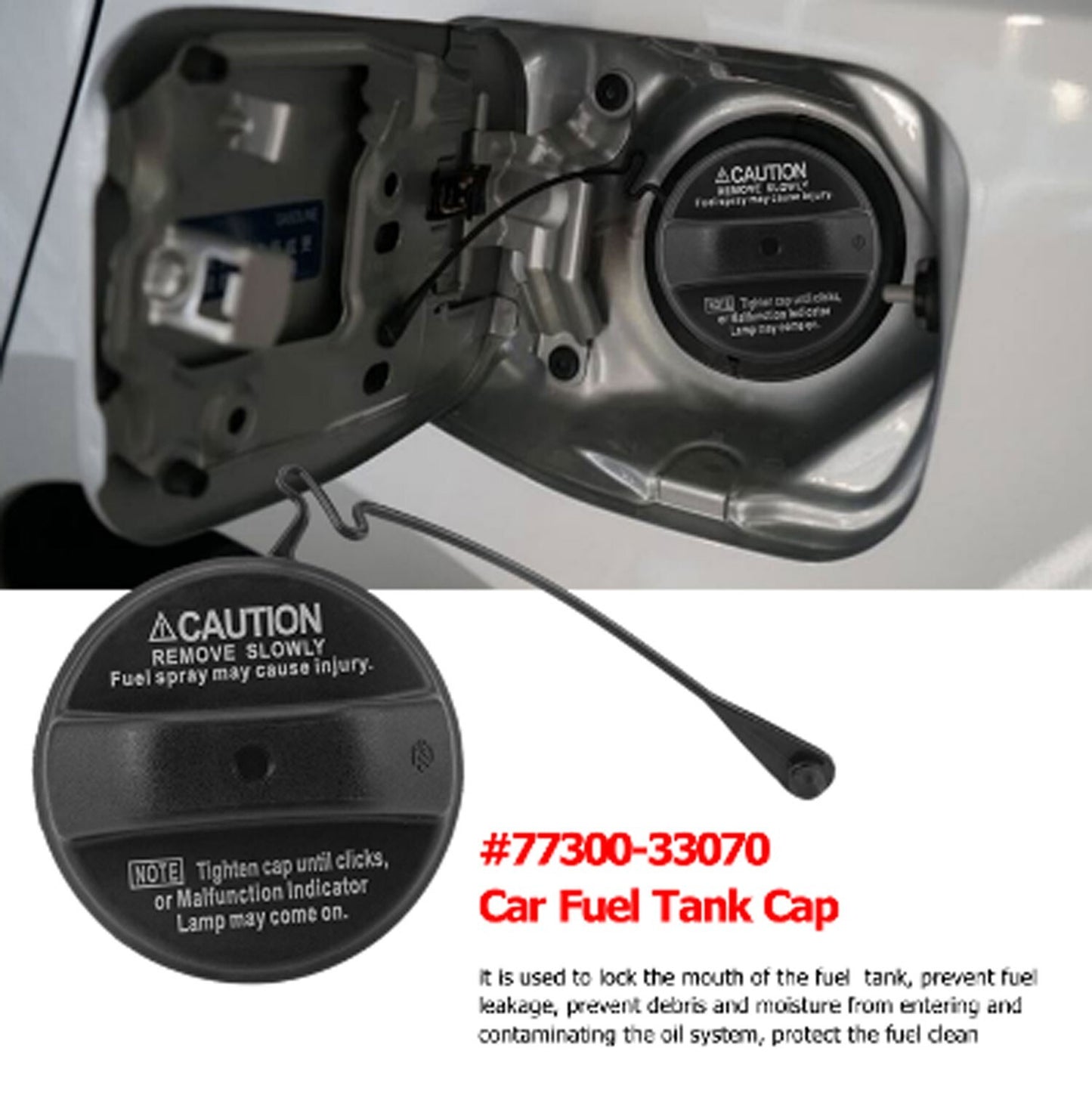 77300-33070 Fuel Tank Gas Cap - Replacement for Toyota for Camry , for Lexus Taco, and Macanese.
