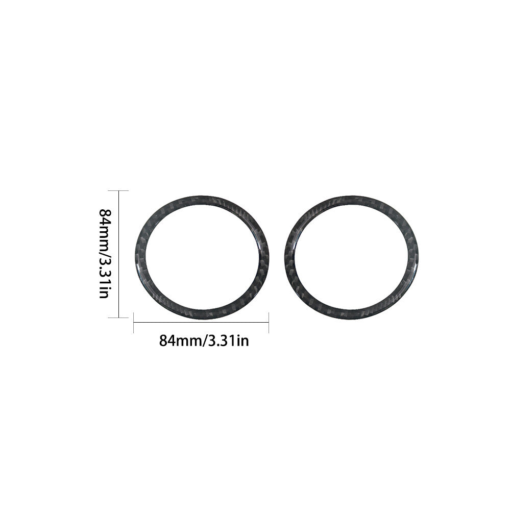 2X Carbon Fiber Rear Door Speaker Trim for BMW X5 2000-2006