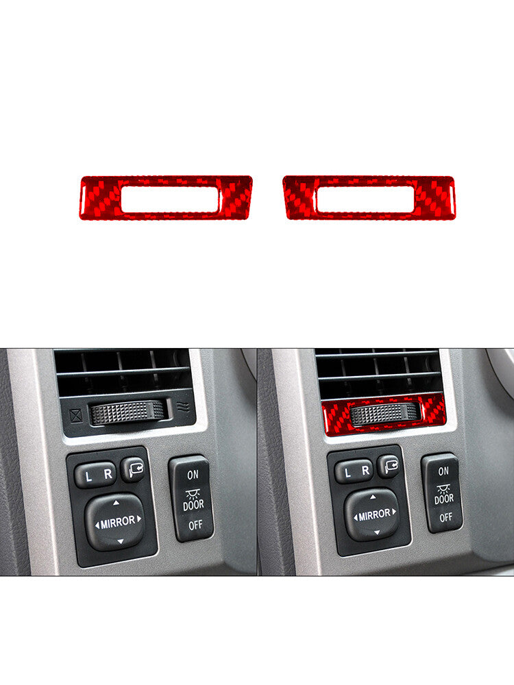 Red Car Air Vent Frame Panel Trim Cover Carbon Fibre for Toyota Tundra 2007-2013