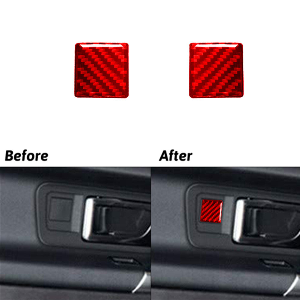 Red Carbon Fiber Front Door Handle Trim for Land Rover Discovery Sport 2015-2019