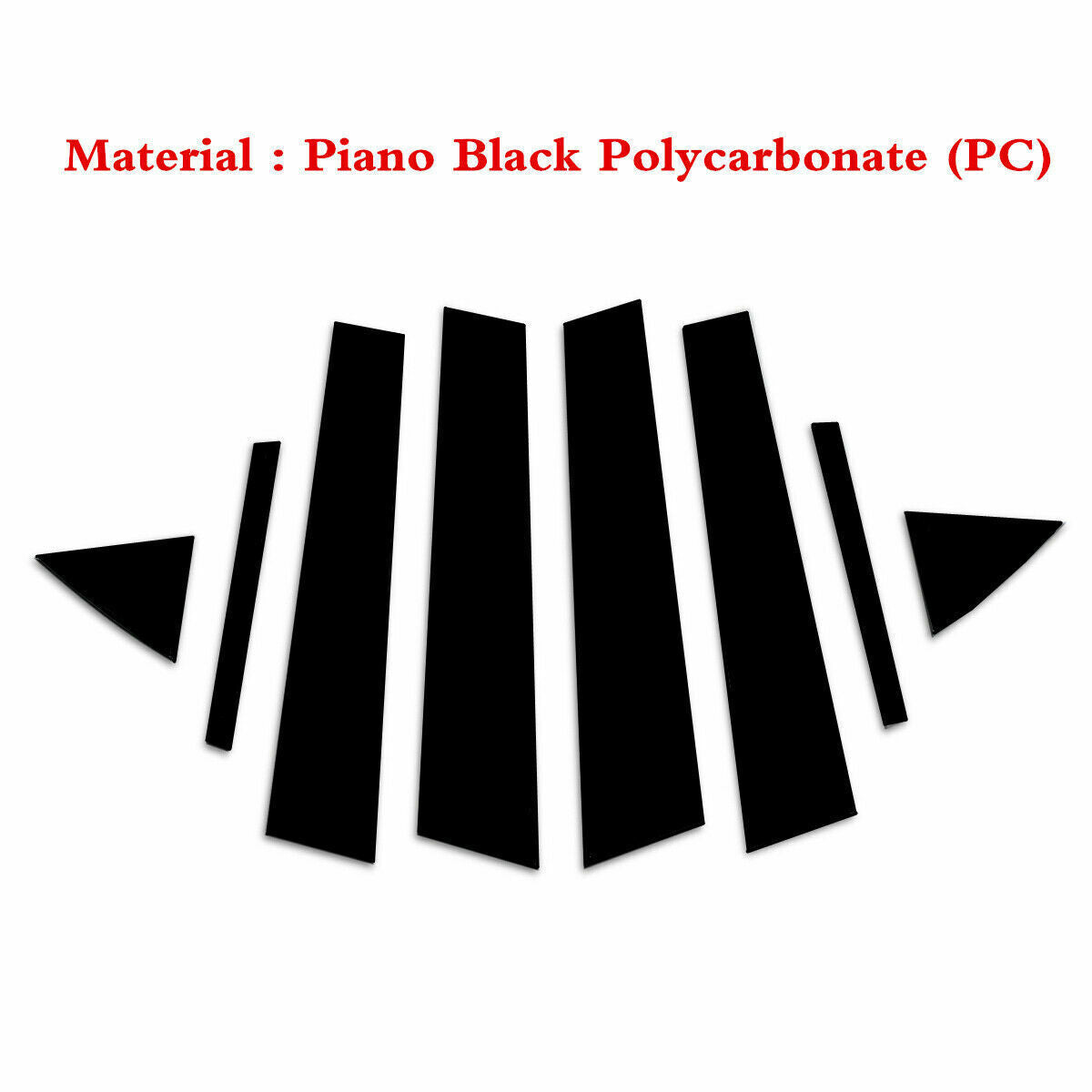 8X Glossy Black Pillar Posts Door Window Trim for Hyundai for Elantra 2017 2018 2019