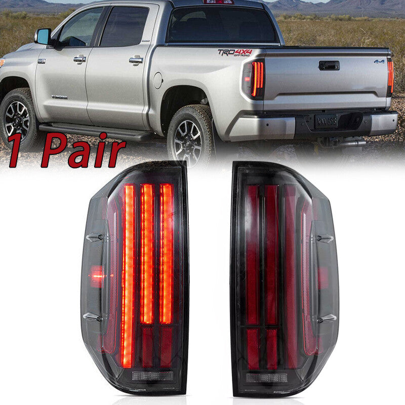 1. Dual taillights applicable to 2014-2021 for Toyota Tundra full LED rear light strip dynamic