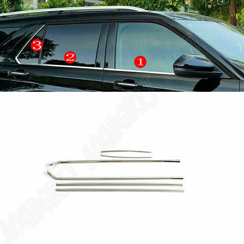 for Ford Explorer 2020-2022 Chrome Car Bottom Window Frame Sill Cover Trim Decor