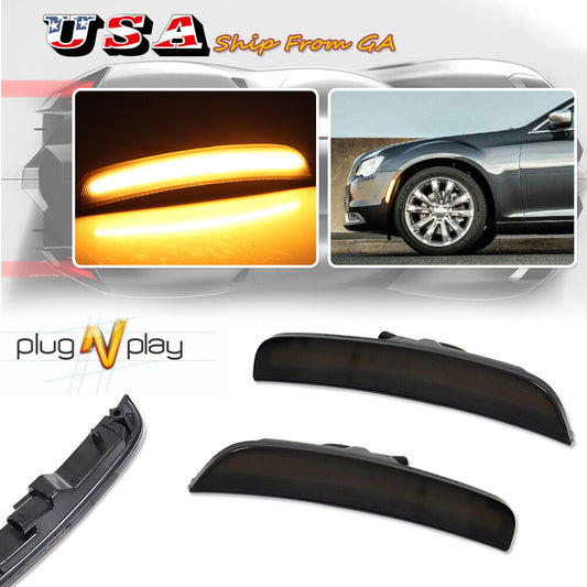 Smoked Lens LED Front Marker Light for 2015-2023 for Chrysler 300 300C