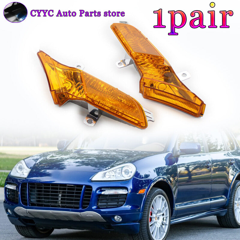 Right+Left Front Side Marker Turn Signal Light Amber for Porsche for Cayenne 08-10