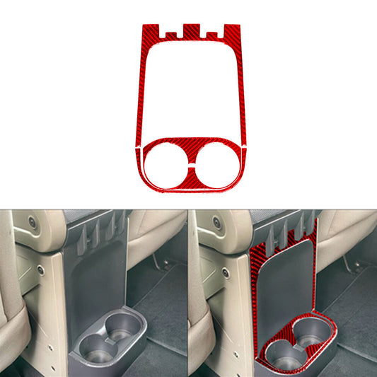 3 Skt Red Carbon Fiber Rear Cup Holder Trim for Jeep for Wrangler 2007-10