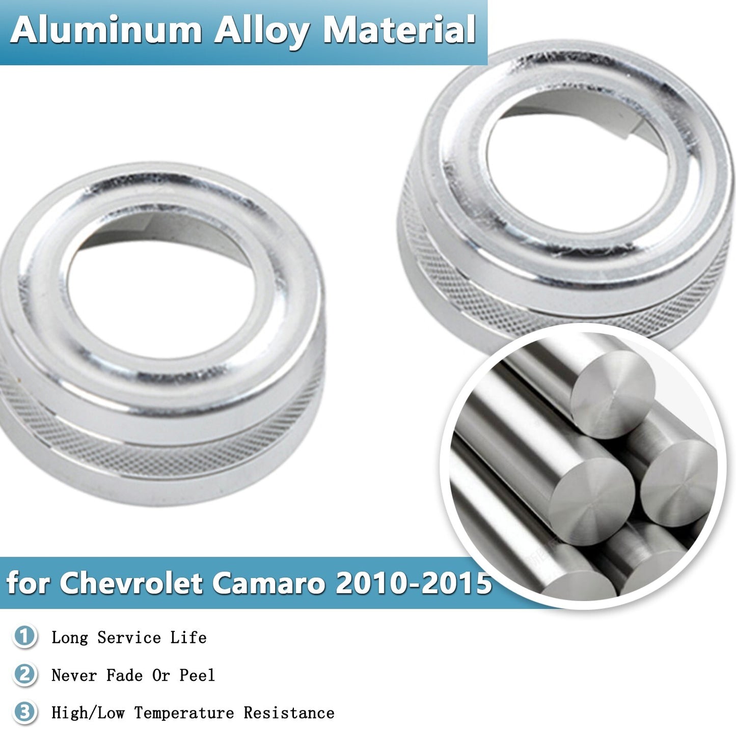Shift Rod Lever Wiper Cover Trim Stickers for Chevrolet Camaro 2010-2015 Silver