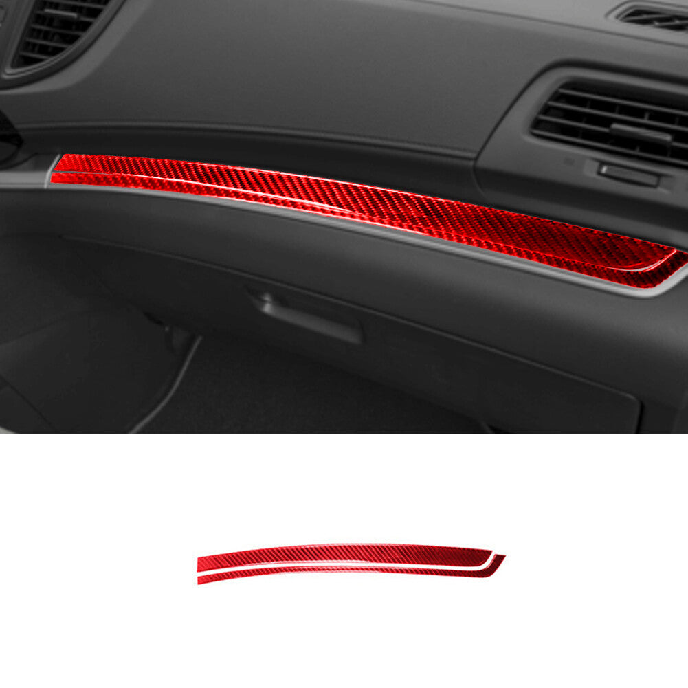 Red Carbon Fiber Passenger Storage Handle Cover Trim for Honda CRV CR-V 2015-16