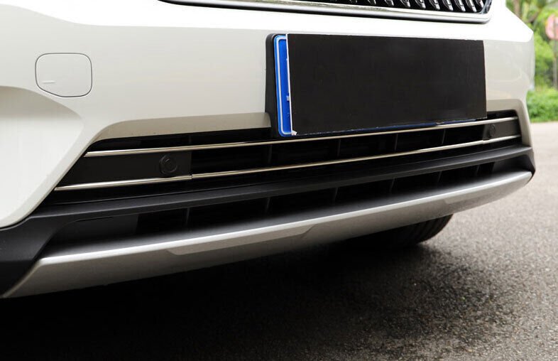 for Volvo XC40 2019-2022 Silver Steel Front Bumper Lower Grill Grille Strip 4x