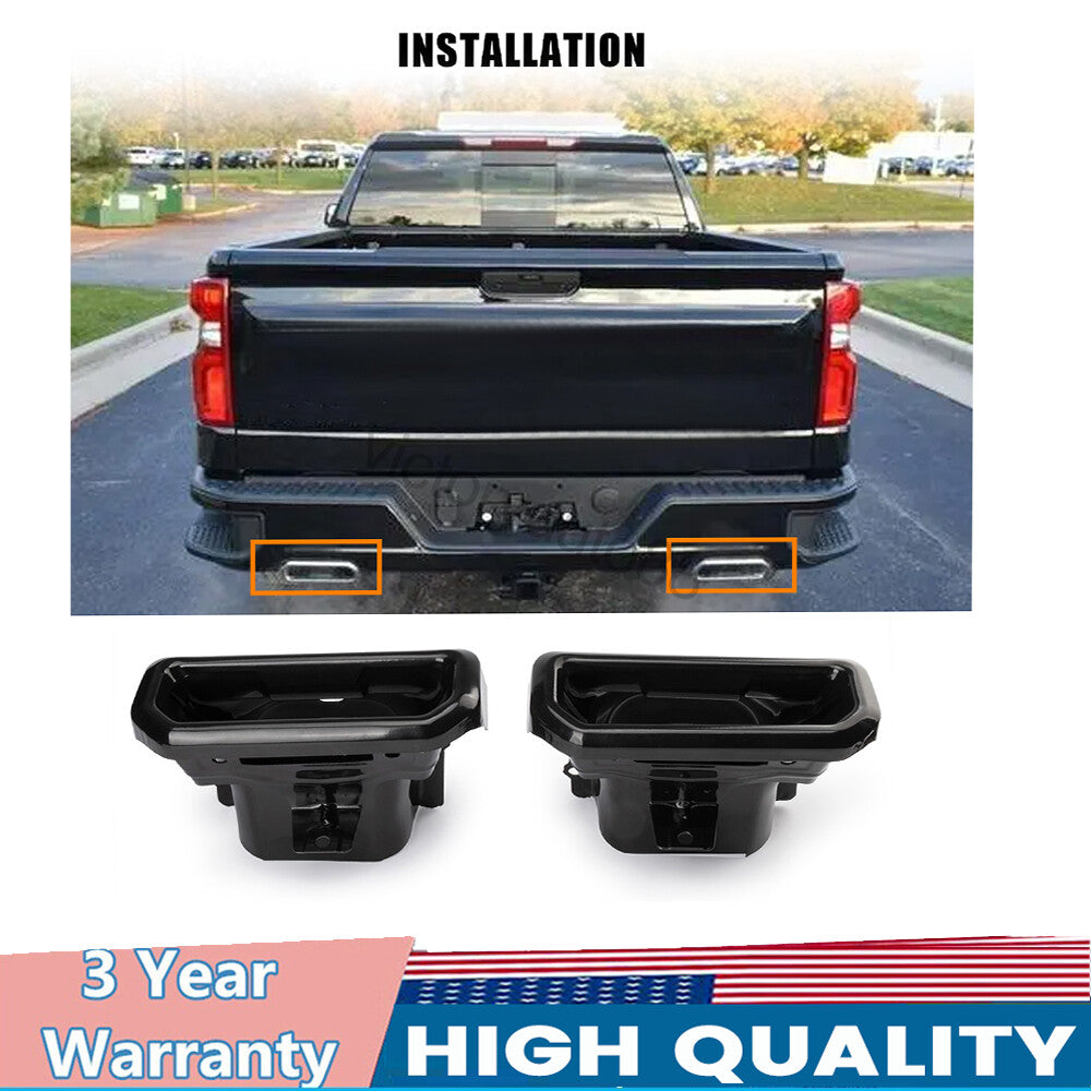 Exhaust Tips Bezels, Black 84434641, for Chevrolet Silverado for GMC for Sierra 19-24 84434642