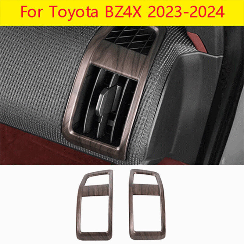 for Toyota BZ4X 23-2024 Peach Wood Grain Dashboard LR Air Outlet Frame Trim 2P