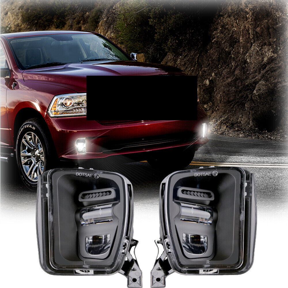 fit for Dodge for Ram 1500 2013 2014 2015 2016 2017 2018 Pair LED Fog Lights Bumper Lamp