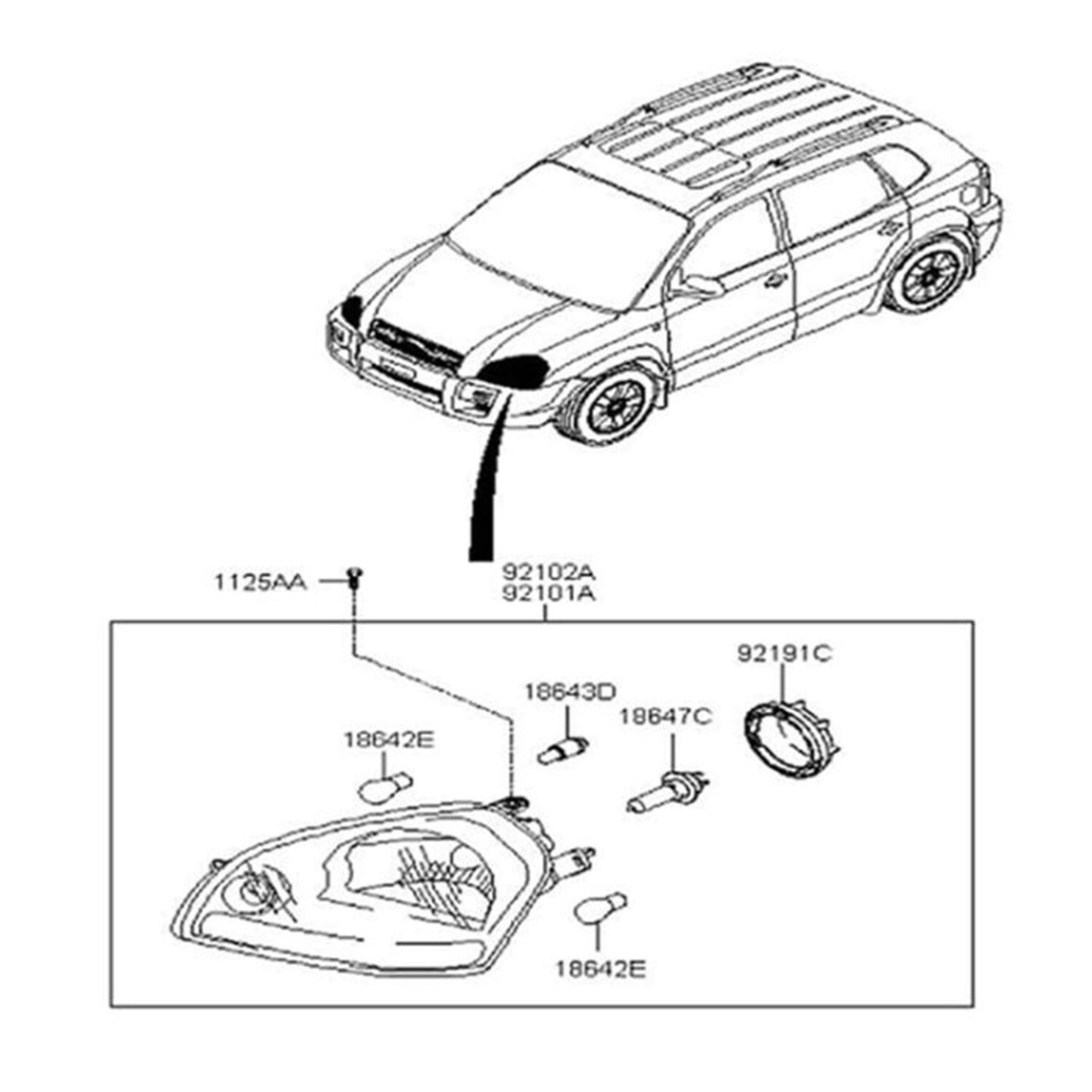 for Hyundai for Tucson 2005-2009 Head Light Lamp Cover Dust Cap 921912E000