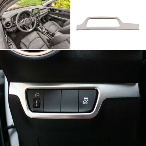 for Kia Forte 2019-2021 Matte Silver Interior Headlight Switch Button Cover Trim