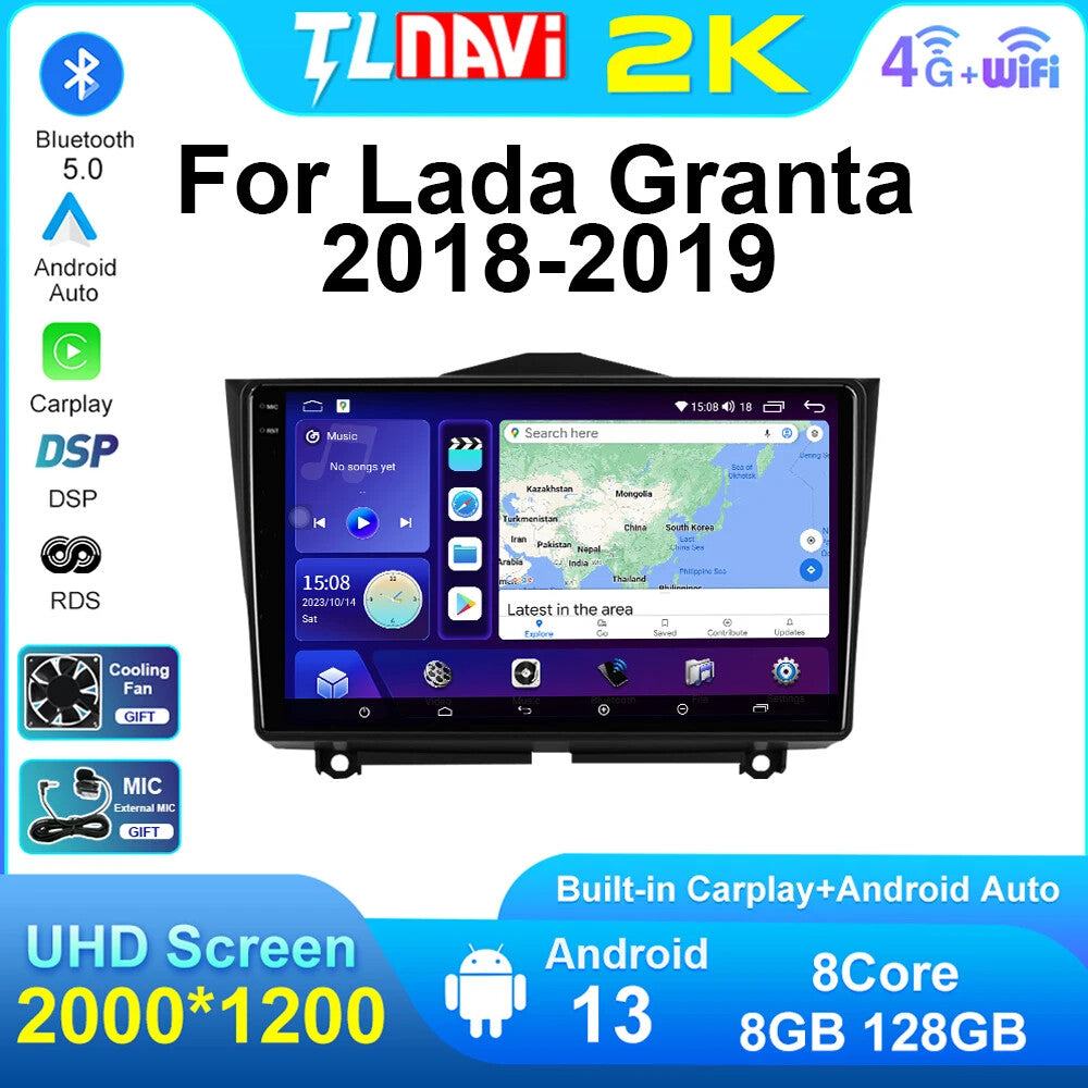 for LADA §£§¡§© Granta 2018-2019 Android CarPlay Car Radio Stereo GPS Player Screen