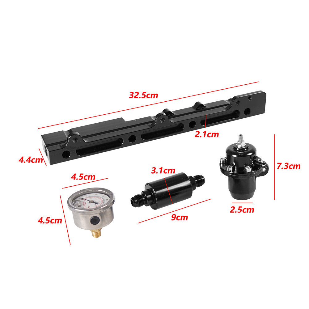 Fuel pressure regulator gauge rail line fuel rail kit for B series B16 B18 B20 Si
