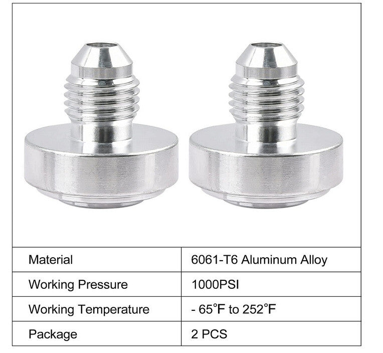 4Pcs AN4 -4AN Male Billet Steel Weld On Fitting/Adapter 6061-T6 Aluminum Alloy