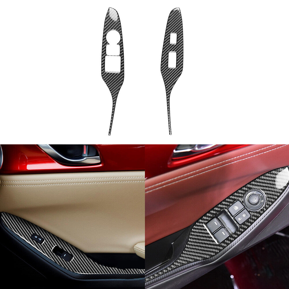 for Mazda MX-5 Carbon Interior High-end Door Window Lift Switch Panel Cover Trim