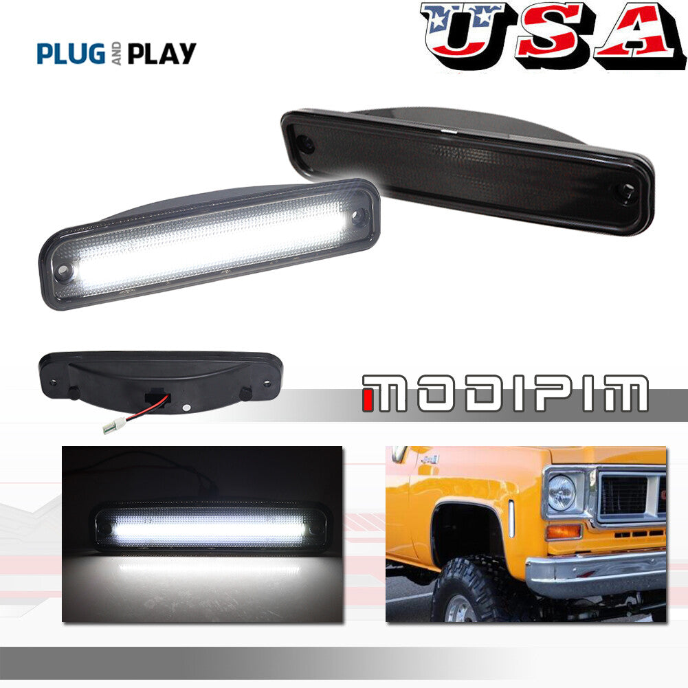White LED side marker lights suitable for 73-80 for Chevrolet Blazer for GMC Jimmy, Pickup, and Suburban.