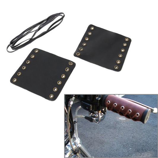 Motorcycle Leather Hand Grips Covers Retro Wraps Protector for Harley Cafe Racer