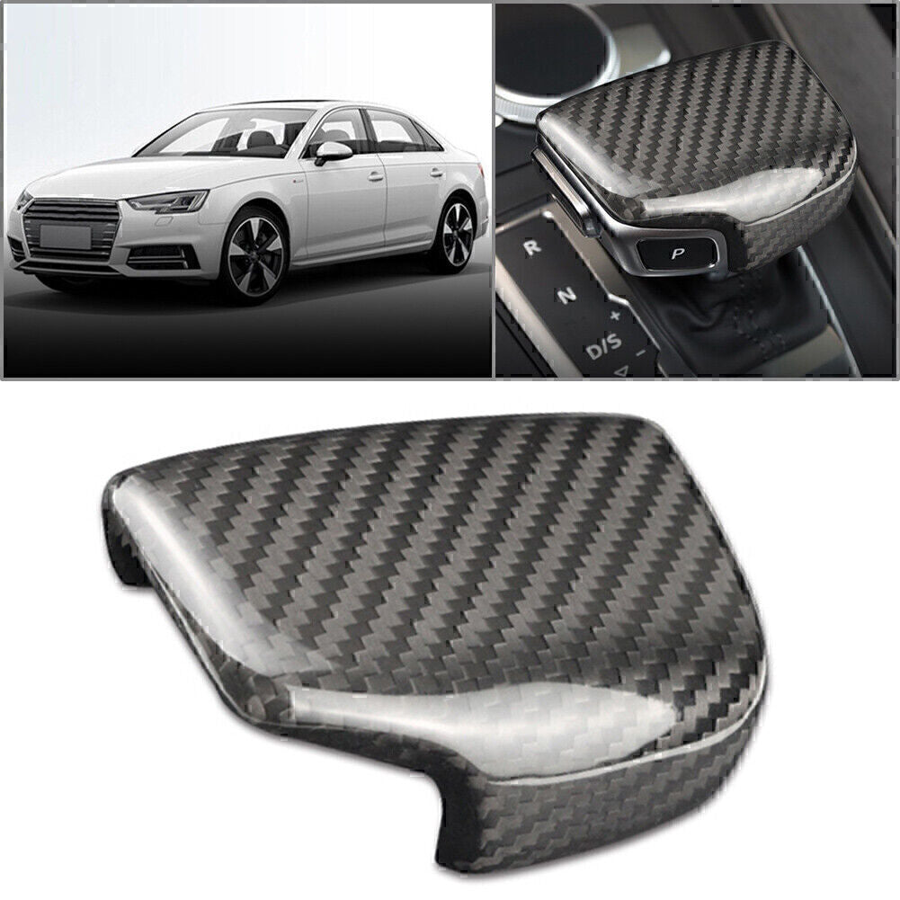 Carbon Fiber Gear Shift Knob Cover Sticker Trim for Audi A4 B9 A5 Q7 2017 2018