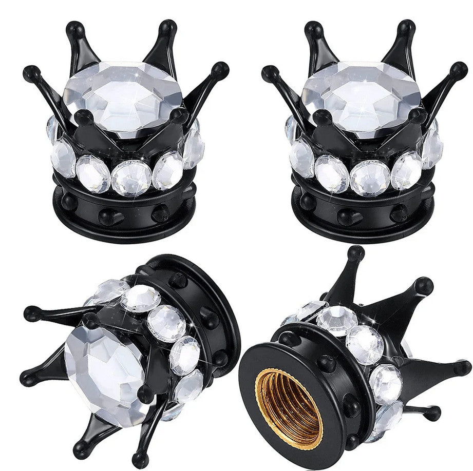 4-piece car tire valve cover rod air dust cover, dustproof and rustproof, black, suitable for Mitsubishi .